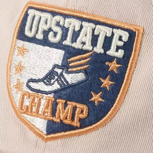 BY ANTHROPOLOGIE NWT Varsity Patch Upstate Champ Baseball Cap Beige Sporty Prep